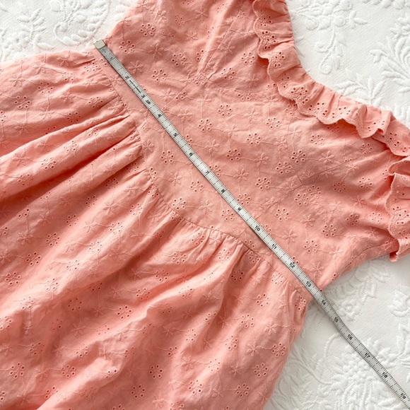 Lulus Lovely Weather Pink Embroidered Bustier Midi Dress with Pockets Small - Picture 8 of 8